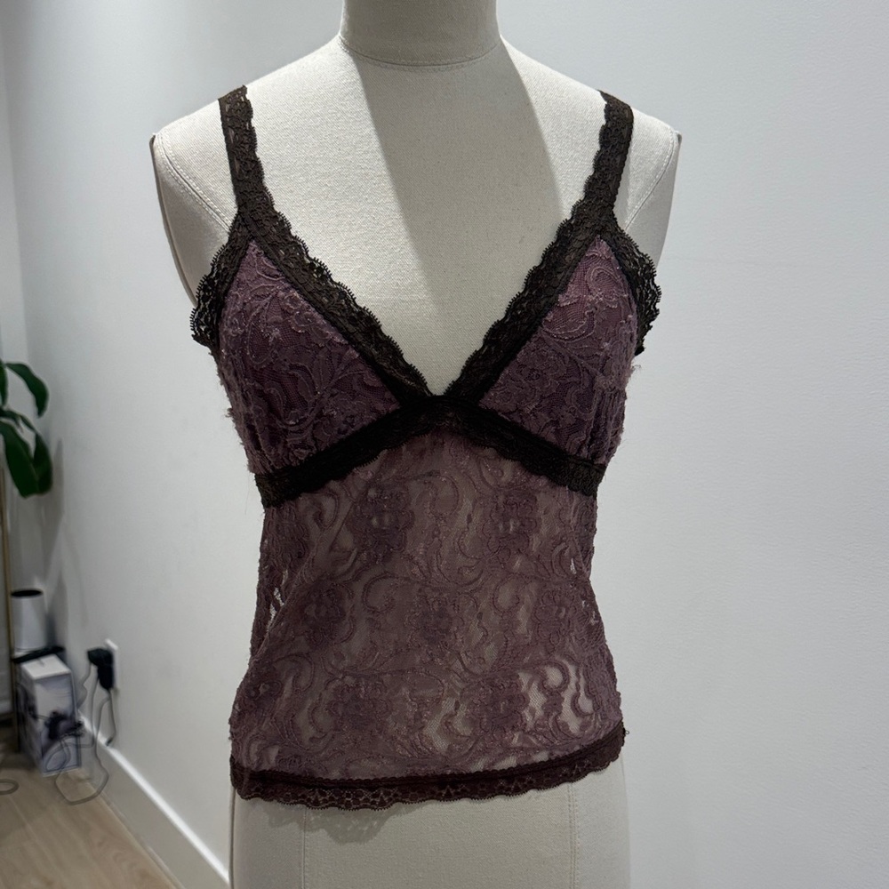 Elegant Lace Trimmed Chemise in Plum